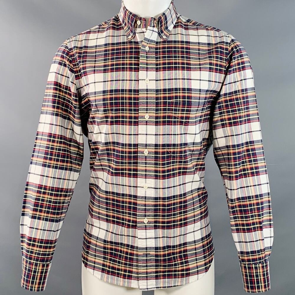 GITMAN VINTAGE M Multi Color Plaid Cotton Button Down Collar Long Sleeve Shirt